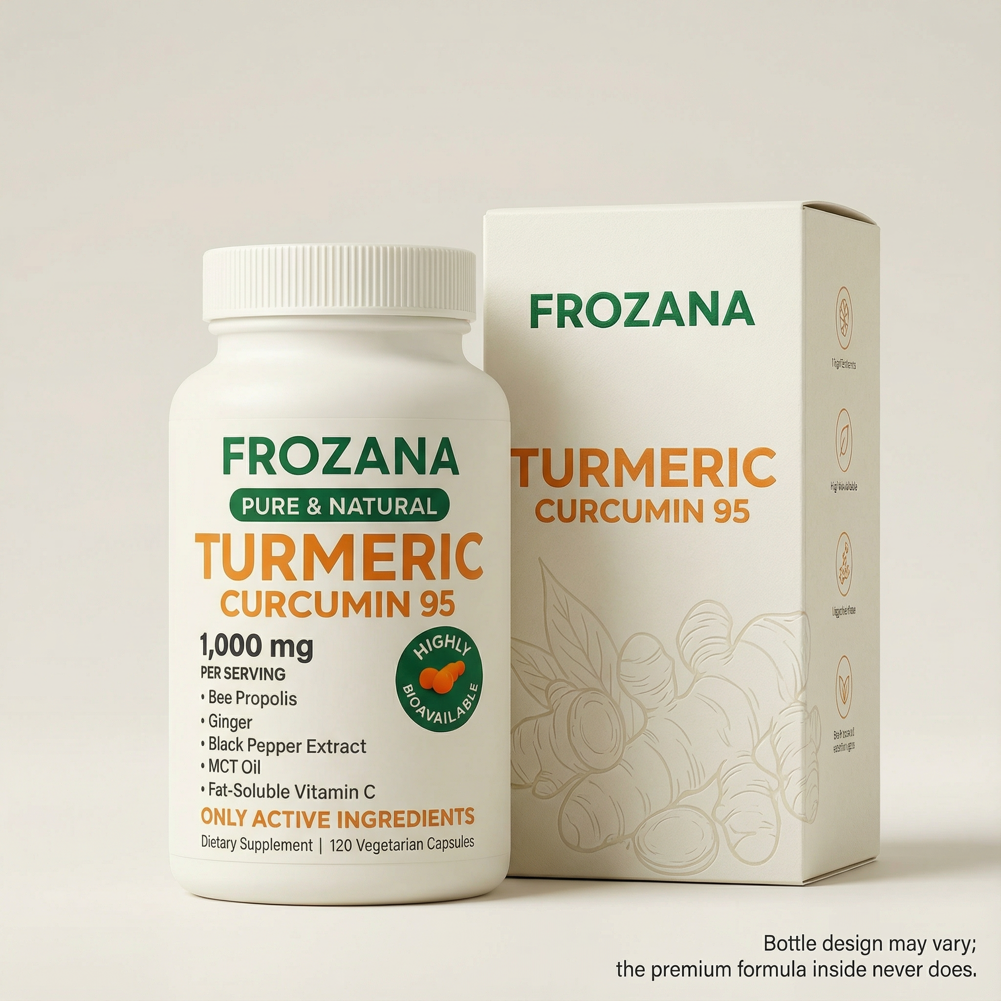Frozana™ Turmeric Curcumin - Clinical-Grade 95% Curcuminoids with BioPerine